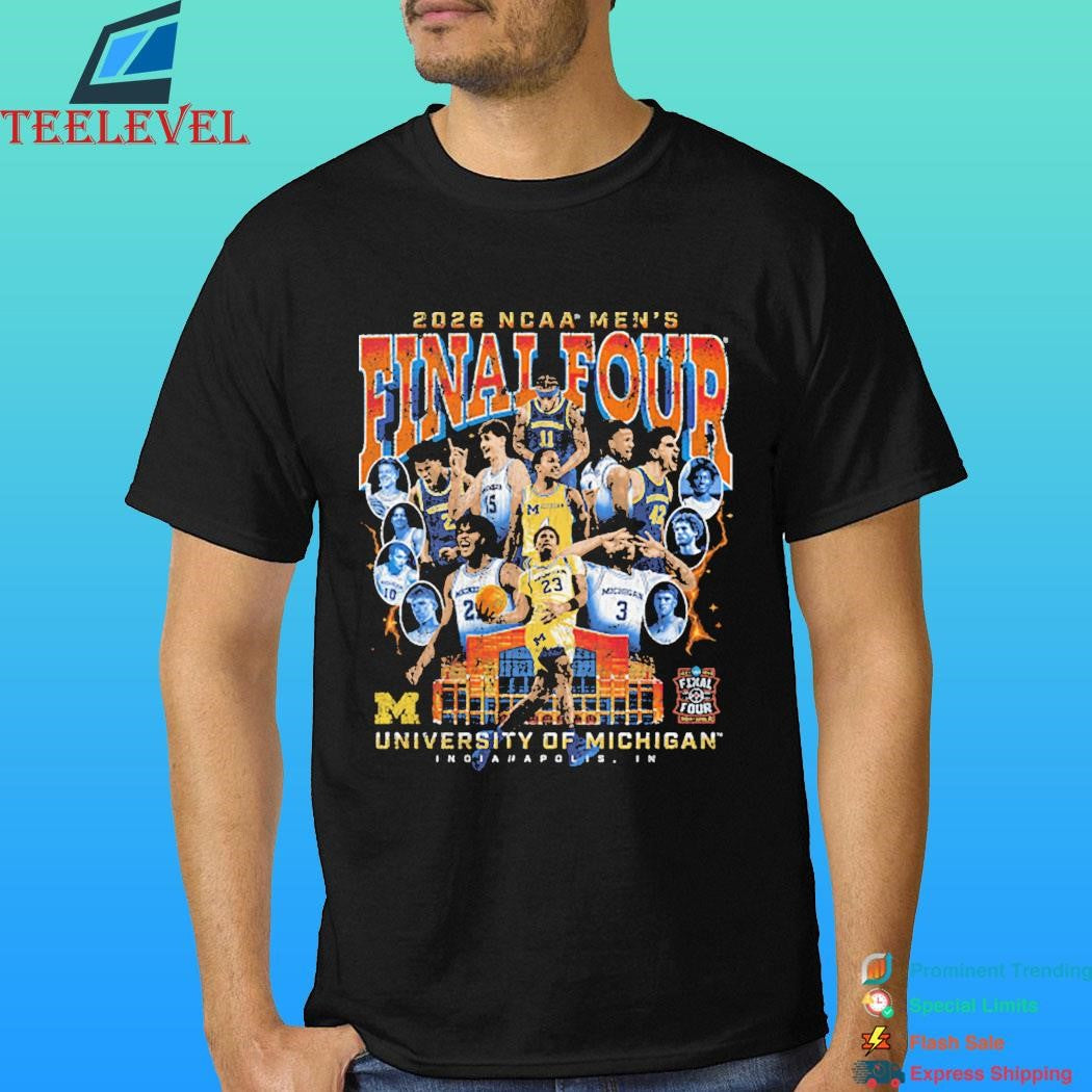 University Of Michigan Wolverines Men’s Basketball Campus Ink 2026 Final Four Team Shirt