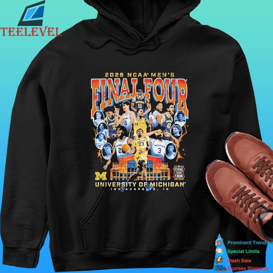 University Of Michigan Wolverines Men’s Basketball Campus Ink 2026 Final Four Team Shirt