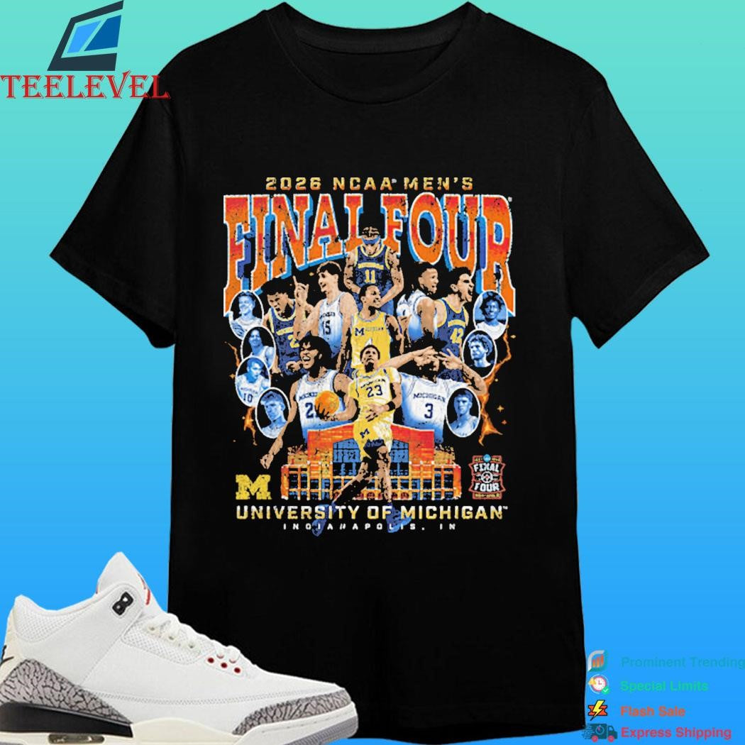 University Of Michigan Wolverines Men’s Basketball Campus Ink 2026 Final Four Team Shirt