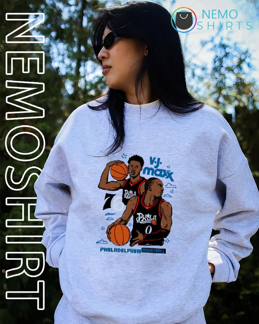 VJ Edgecombe and Tyrese Maxey Philadelphia 76ers basketball players shirt