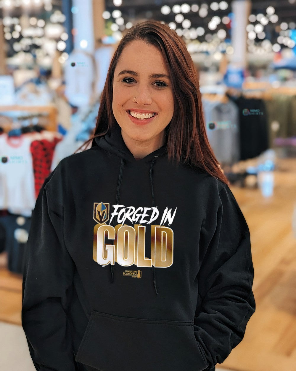 Vegas Golden Knights 2026 NHL Playoff forged in gold shirt