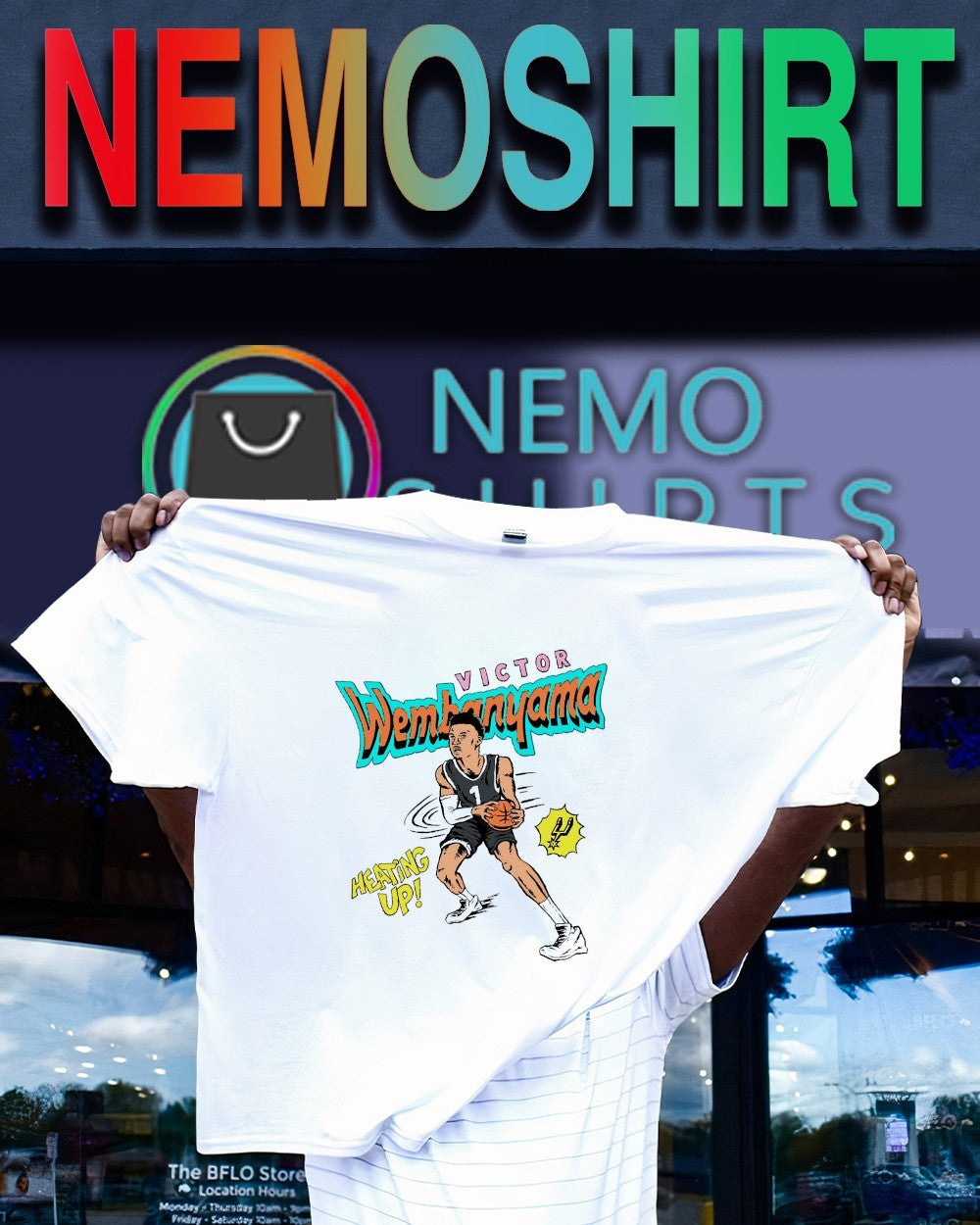 Victor Wembanyama San Antonio Spurs heating up comic player shirt
