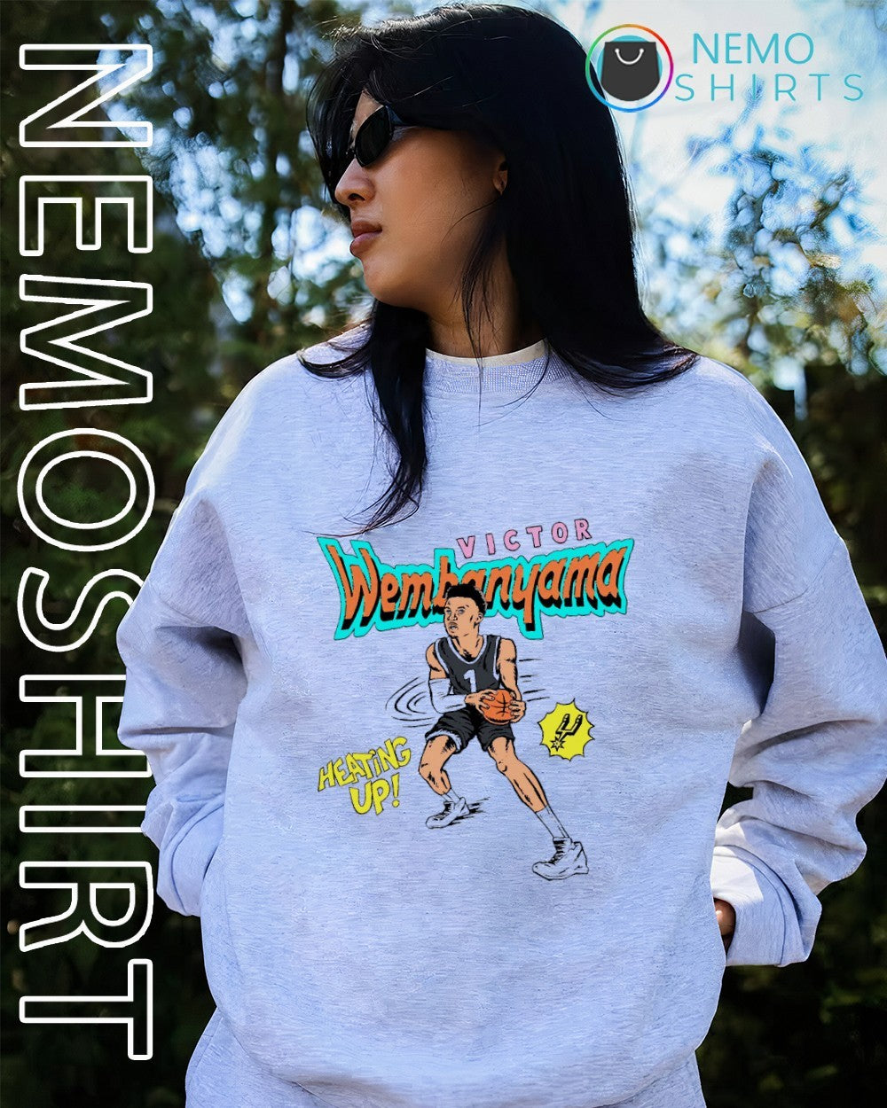 Victor Wembanyama San Antonio Spurs heating up comic player shirt