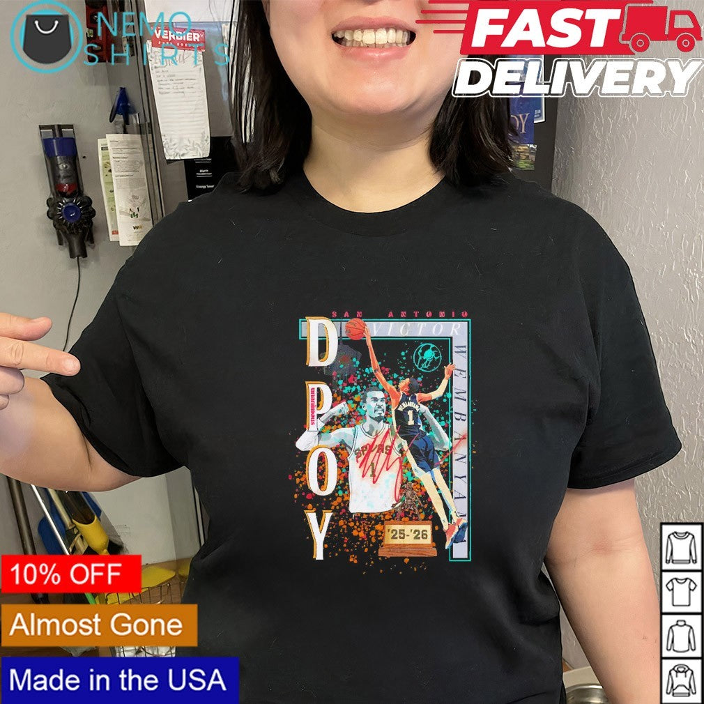 Victor Wemby San Antonio Spurs 2025 2026 DPOY first unanimous shirt
