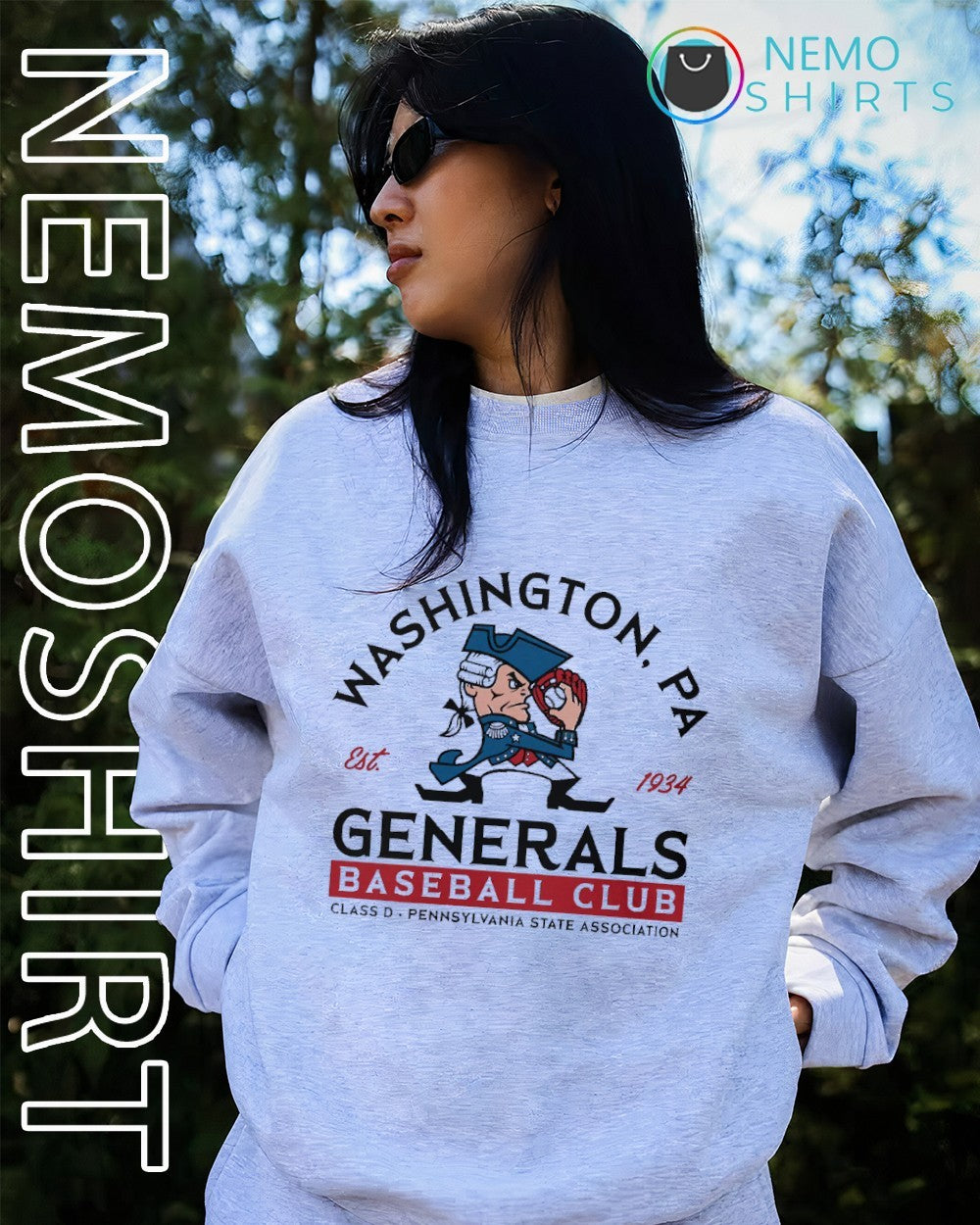 Washington PA Generals baseball club Class D est 1934 shirt