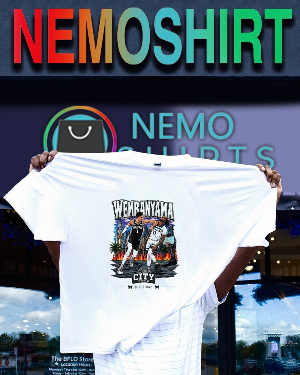 Wembanyama jerk off to Naz Reid he got bows graphic shirt
