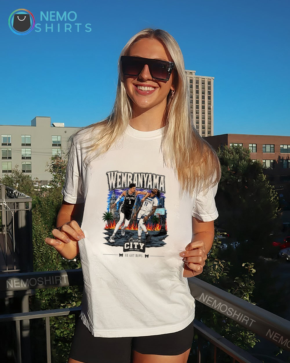 Wembanyama jerk off to Naz Reid he got bows graphic shirt