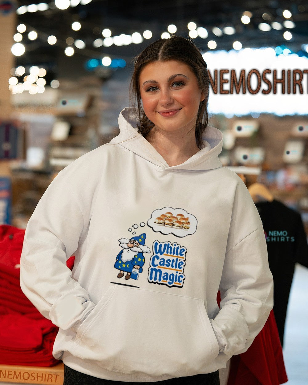 White castle magic wizard fast-food sliders cartoon shirt