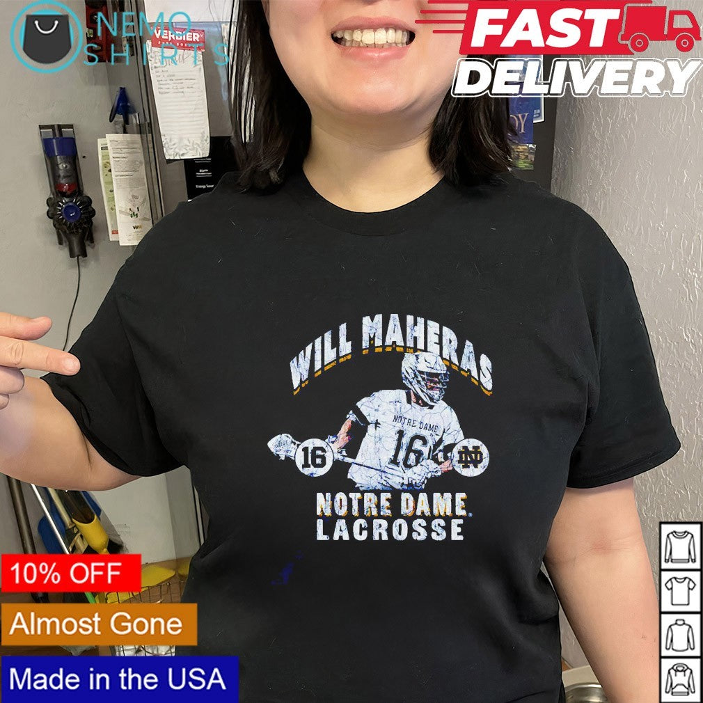 Will Maheras Notre Dame lacrosse player name shirt
