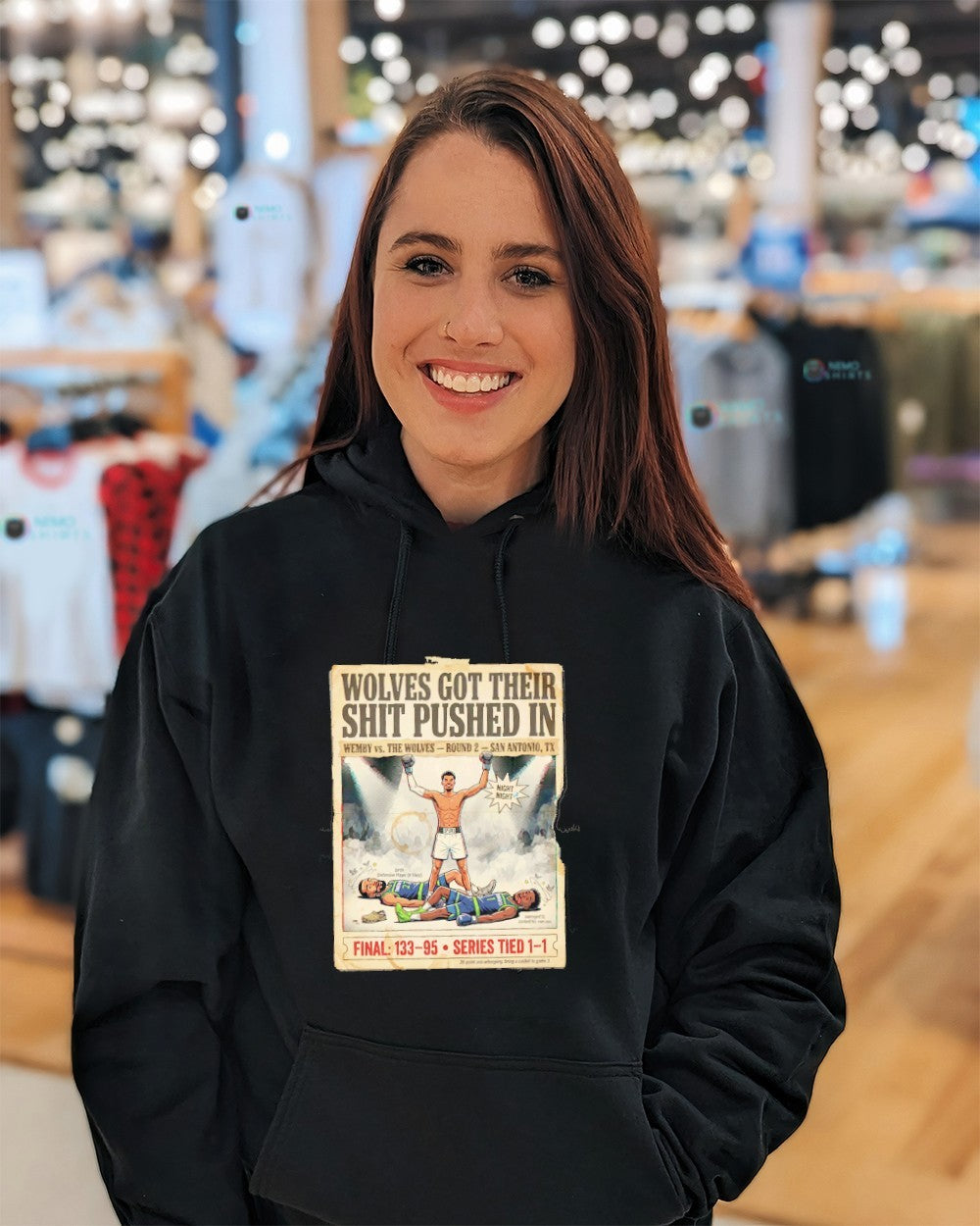 Wolves got their shit pushed in Wemby vs the Wolves round 2 San Antonio TX shirt