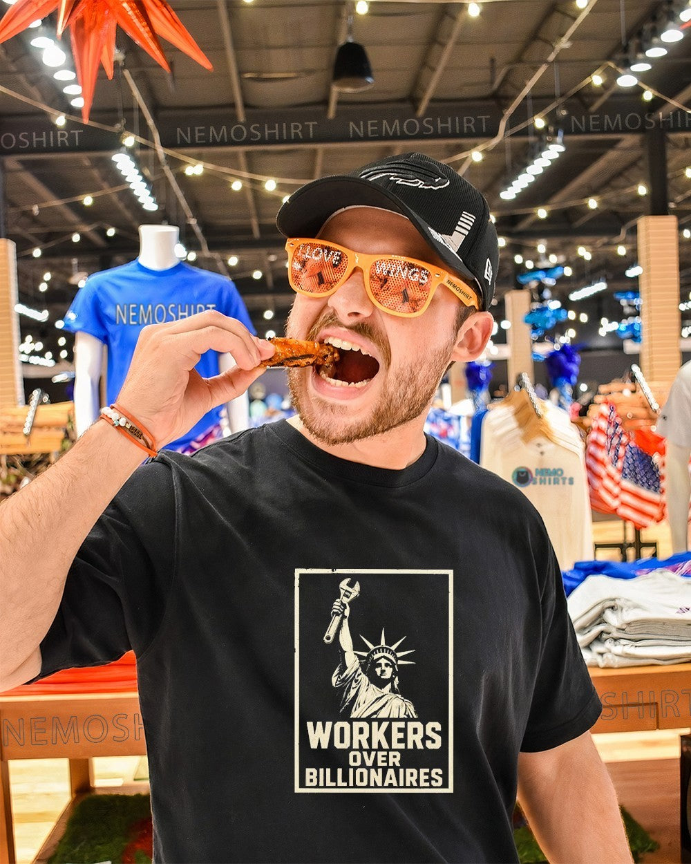 Workers over billionaires Statue of Liberty shirt