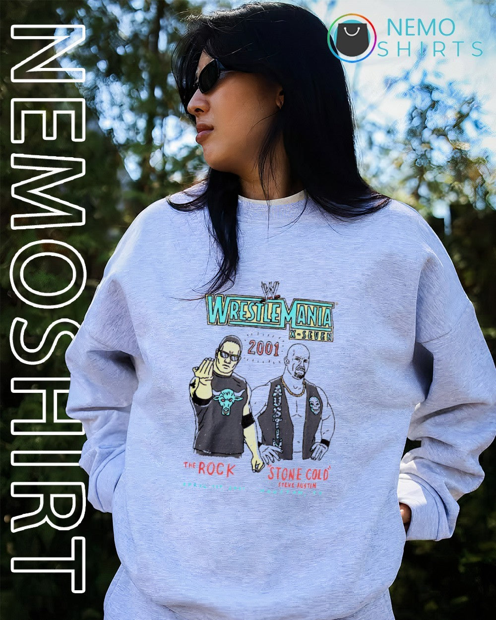 WrestleMania 2001 the Rock vs Stone Cold shirt