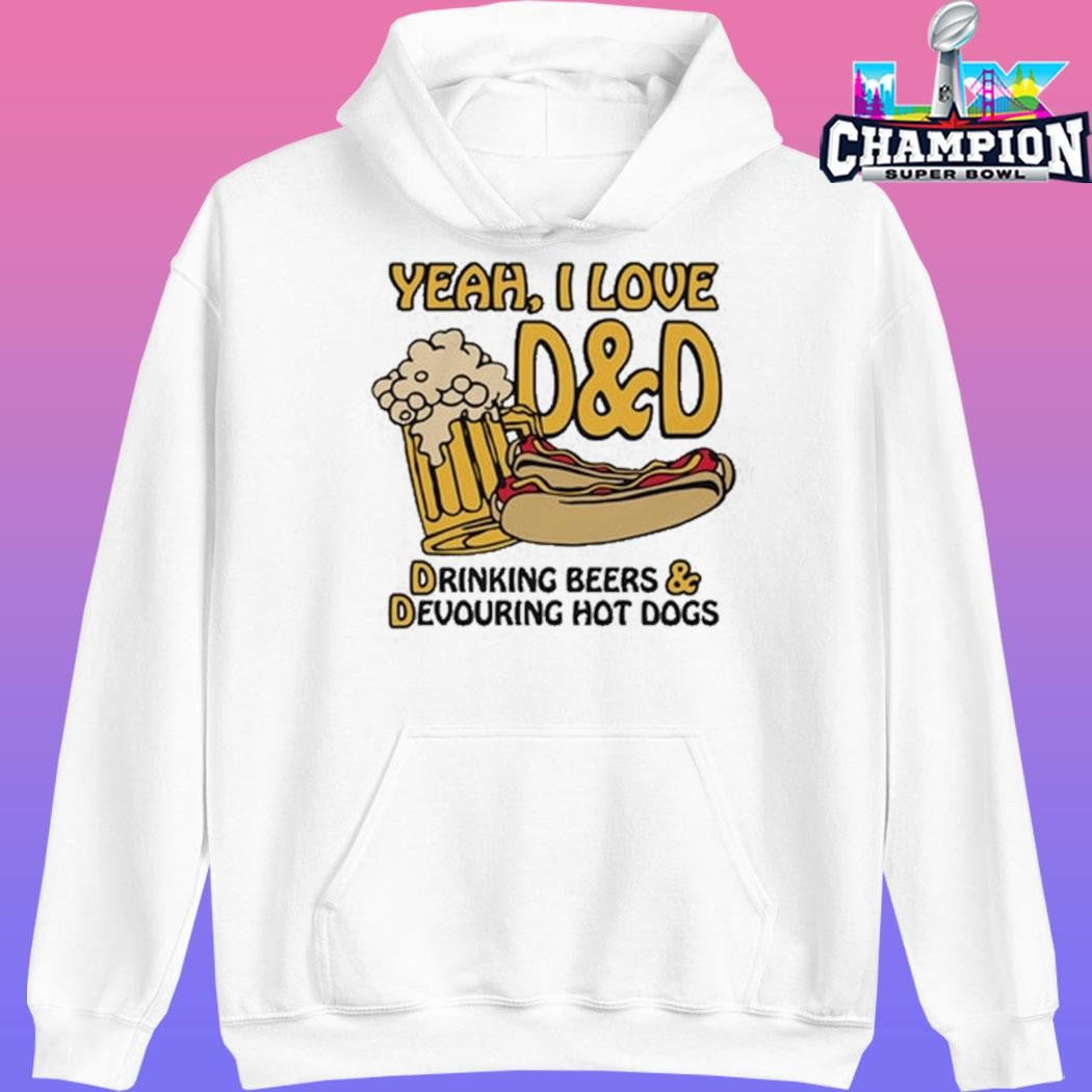 Yeah I Love Dnd Drinking Beers And Devouring Hot Dogs Shirt