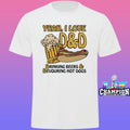 Yeah I Love Dnd Drinking Beers And Devouring Hot Dogs Shirt