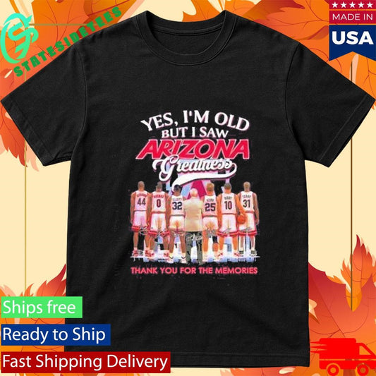 Yes I’m Old But I Saw Arizona Wildcats Greatness Players City Skyline Shirt