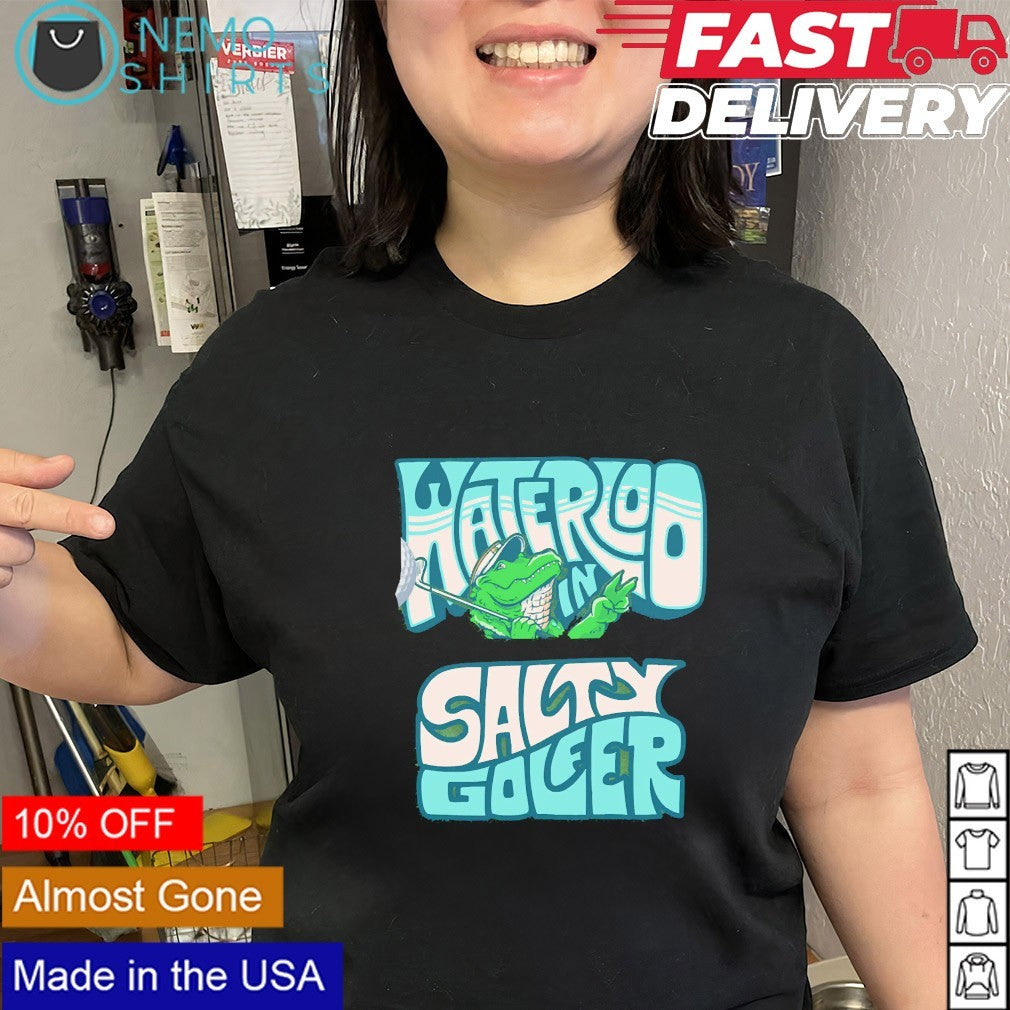 Waterloo in Salty Golfer alligator mascot golf shirt