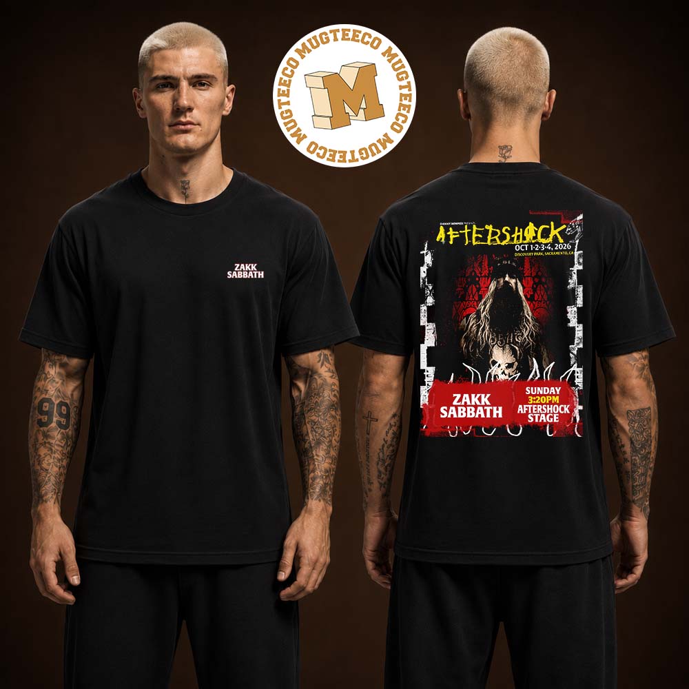 Zakk Sabbath Sacramento CA 2026 Event Poster At Aftershock Festival Discovery Park On October 1- 4 2026 Two Sided Unisex Black T-Shirt