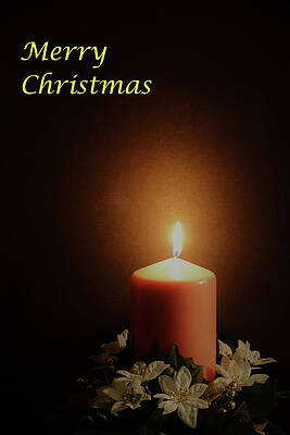 A Solemn Christmas Candle Print