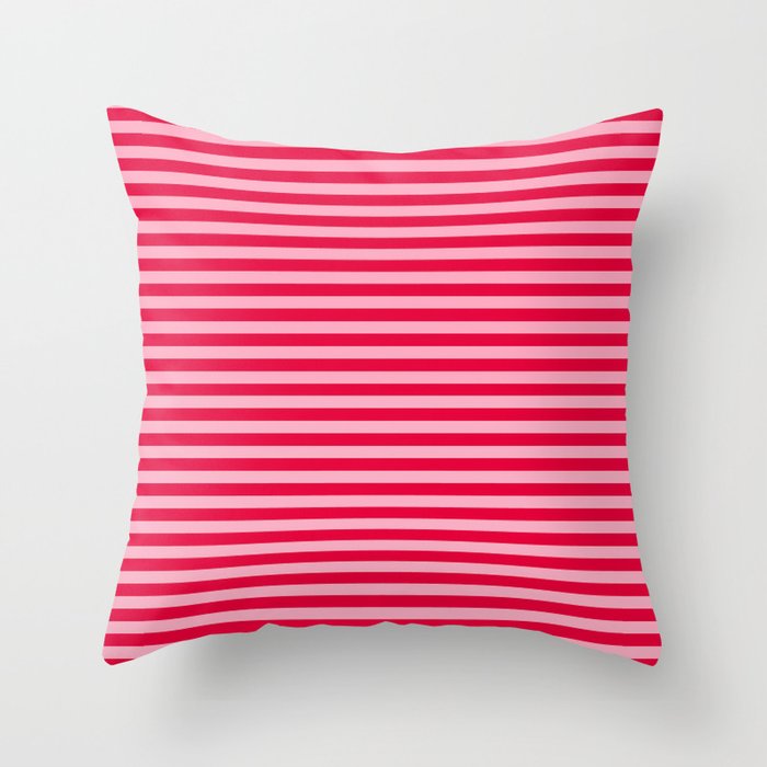Retro, Beach, Colorful Stripes, Pink and Red Throw Pillow Gallery Image 6