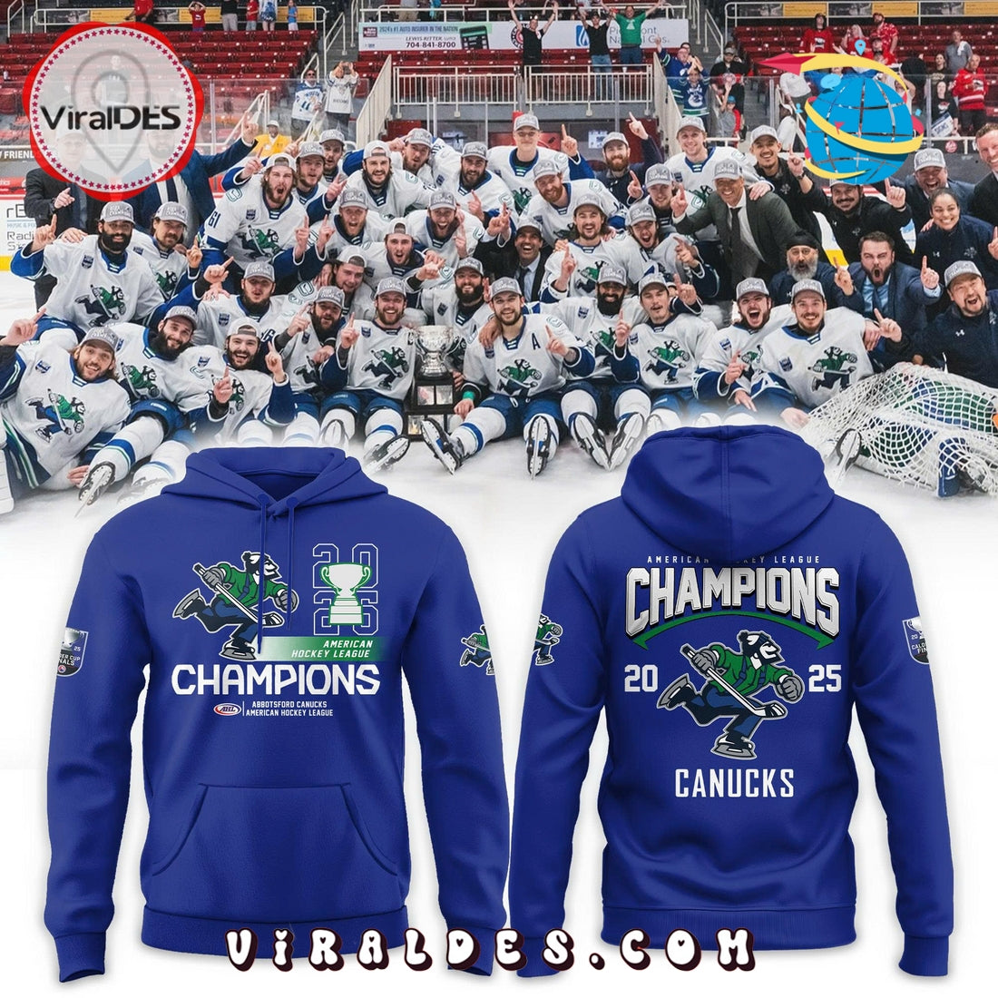 Abbotsford Canucks 2025 Hockey Champions Hoodie, Long Pants