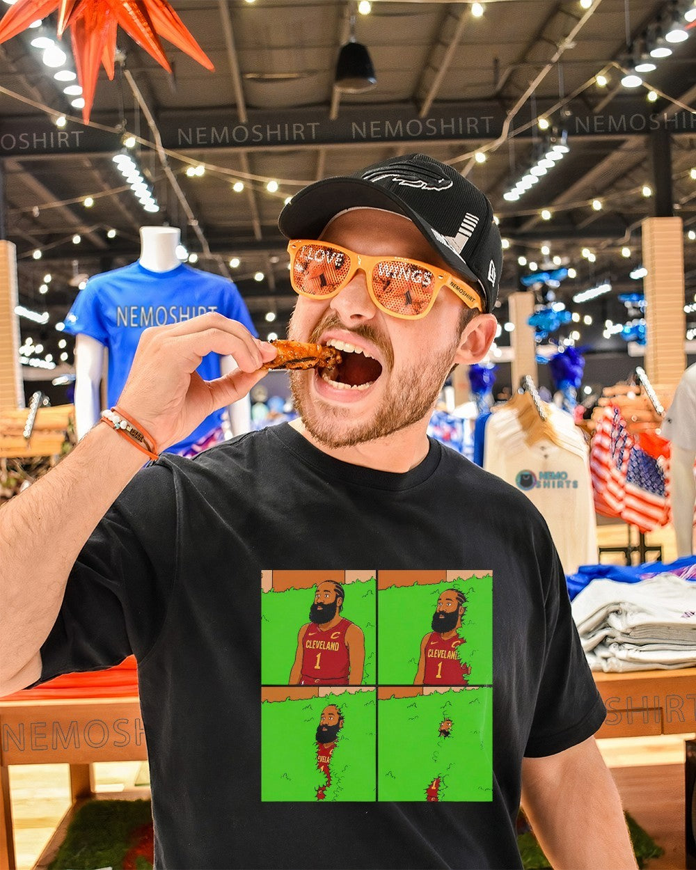 Cavs James Harden every postseason disappearing into a hedge meme shirt