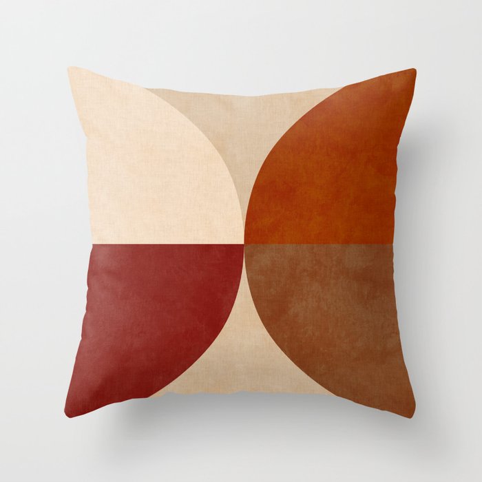 abstract retro shapes earthy 10 Throw Pillow Gallery Image 6
