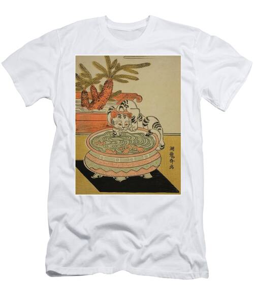 Cat Fishing In Fishbowl.late 18th Century T-Shirt