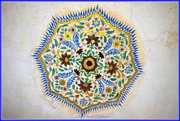 Ceiling Painting At Entrance Of Ganesh Pol Gate Print
