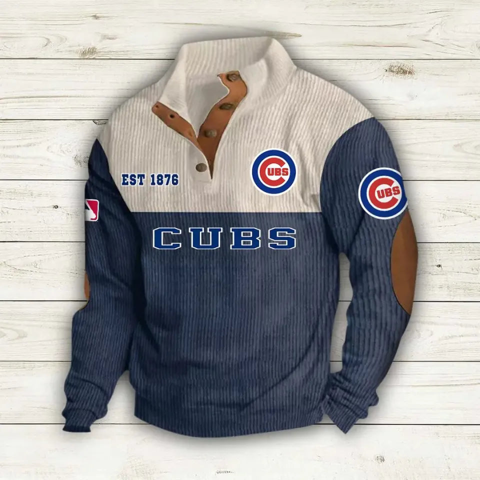 Chicago Cub Corduroy Stand Collar Sweatshirt