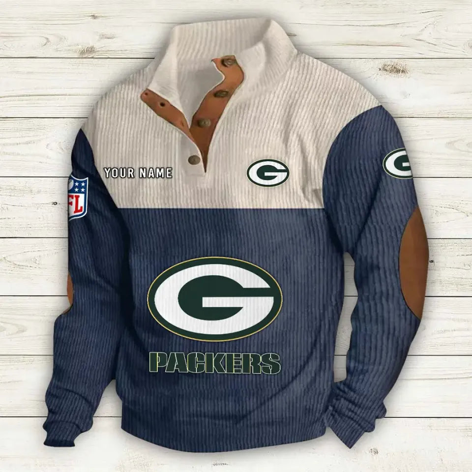 Green Bay Packers Corduroy Stand Collar Sweatshirt