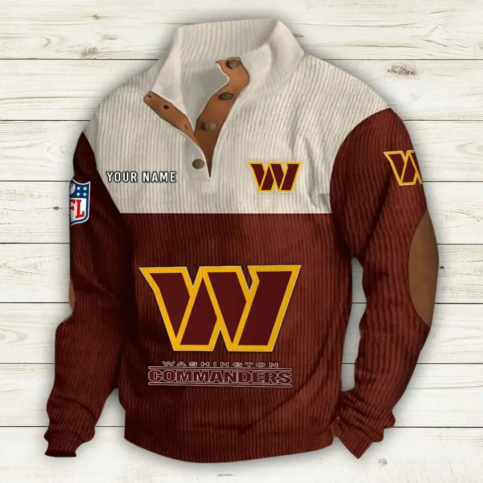 Washington Commanders Corduroy Stand Collar Sweatshirt