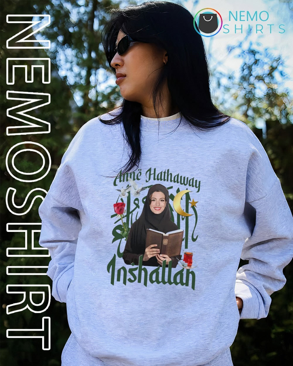 Anne Hathaway actor Inshallah rose shirt