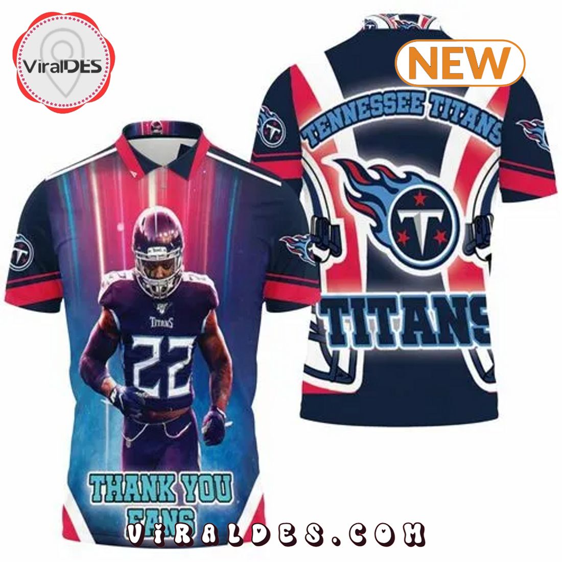 Derrick Henry 22 Tennessee Titans Polo