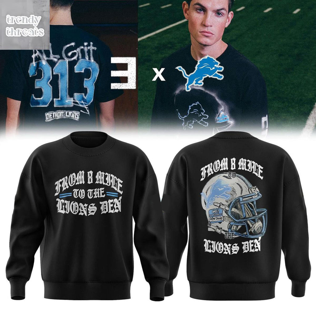 Eminem x Detroit Lions 313 Hoodie Shirt