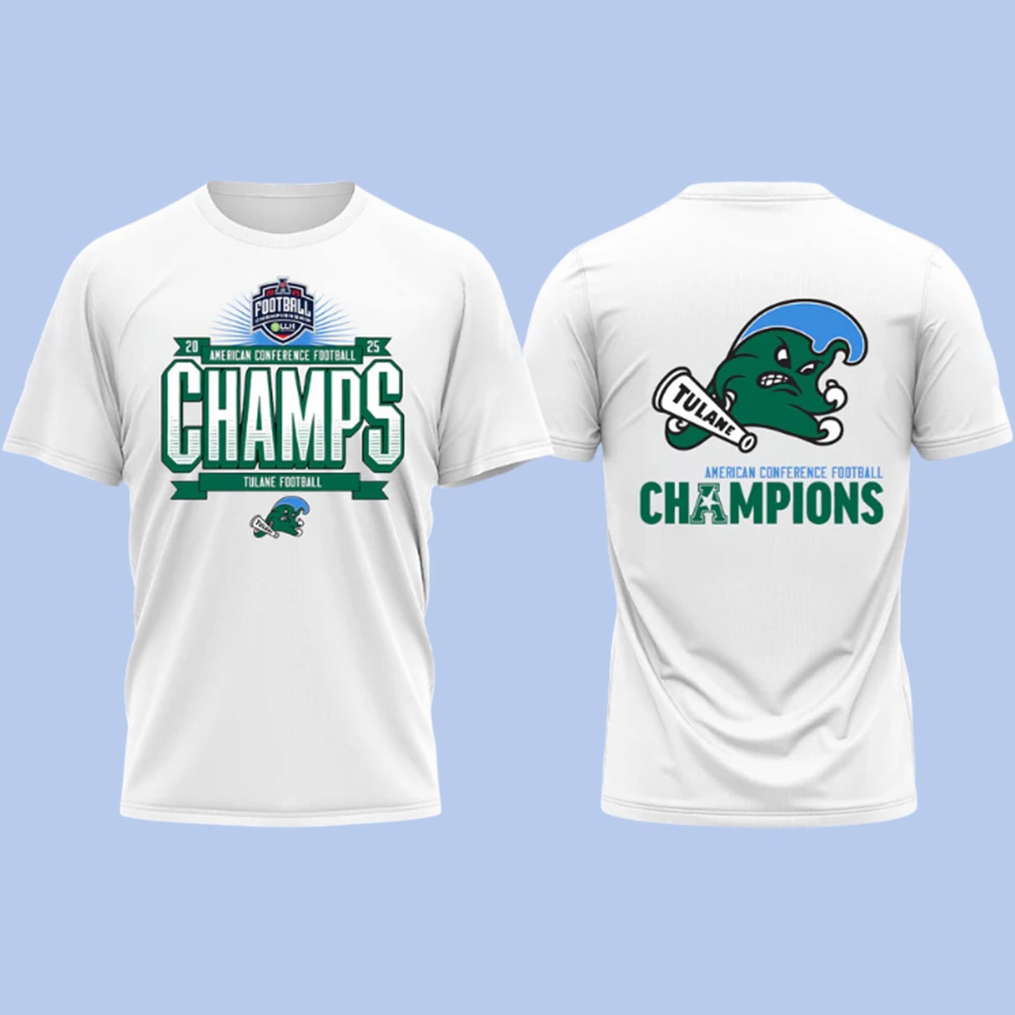 Tulane Green Wave American Conference Football Champions 2025 Shirt