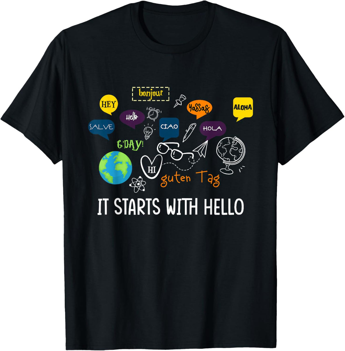 Starts Hello Friendship Inclusion Language Teacher Unisex T-shirt, Sweatshirt, Hoodie (1)