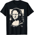 Mona Lisa Bass Face Edm Dj Headphones Music Lover Unisex T-shirt, Sweatshirt, Hoodie (1)