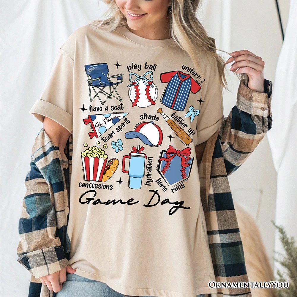 Game Day Baseball Retro White Natural Stadium Tee Sports Fans (4)