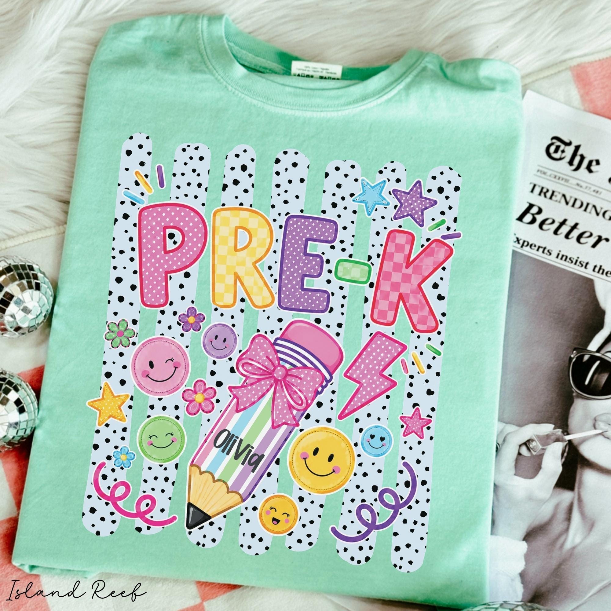 Personalized Pre-K Stripes Custom Striped Back School Tee First Day Pre-Kindergarten (3)