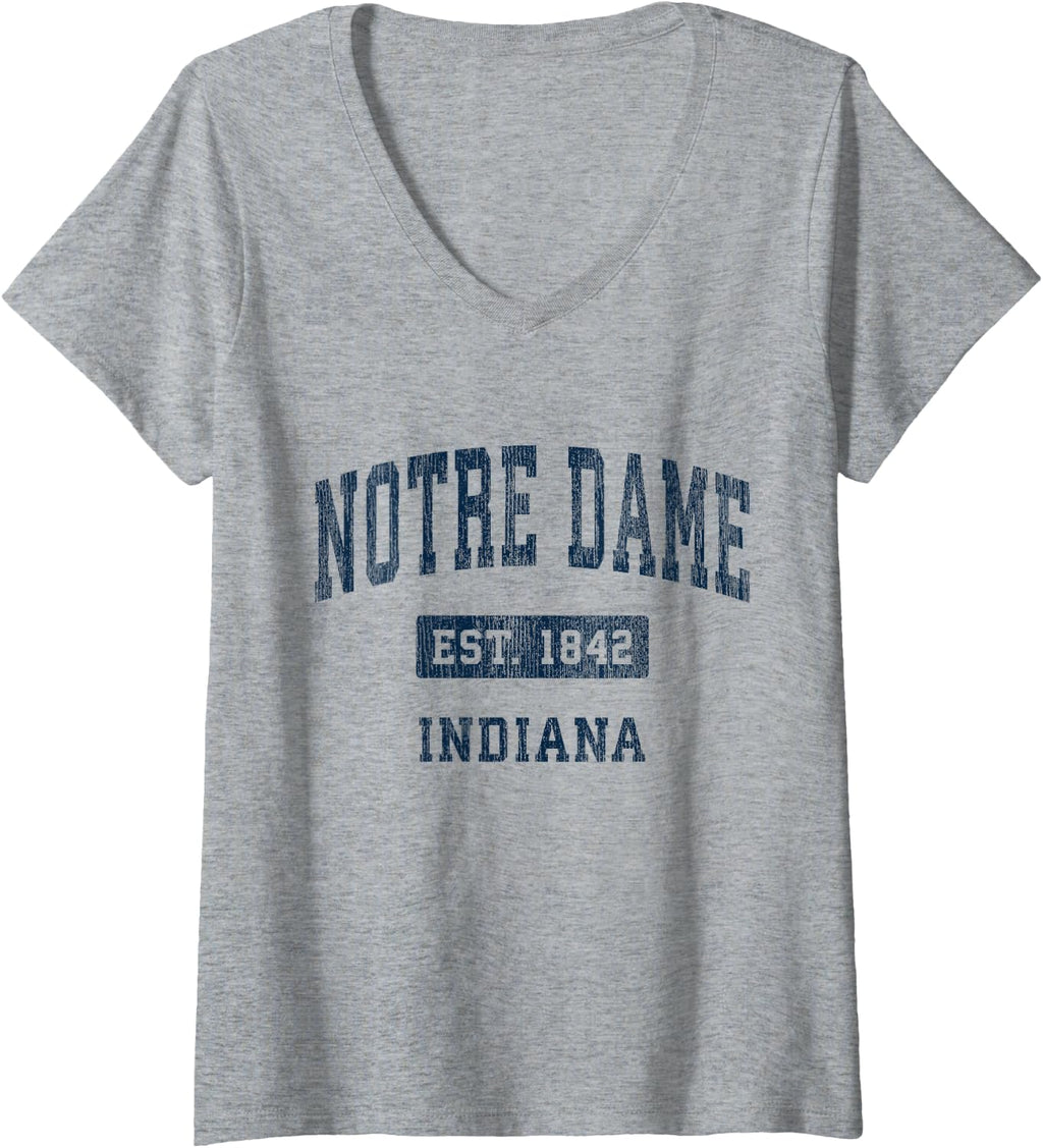 Notre Dame Indiana Vintage Navy Sports V-Neck Unisex T-shirt, Sweatshirt, Hoodie (1)