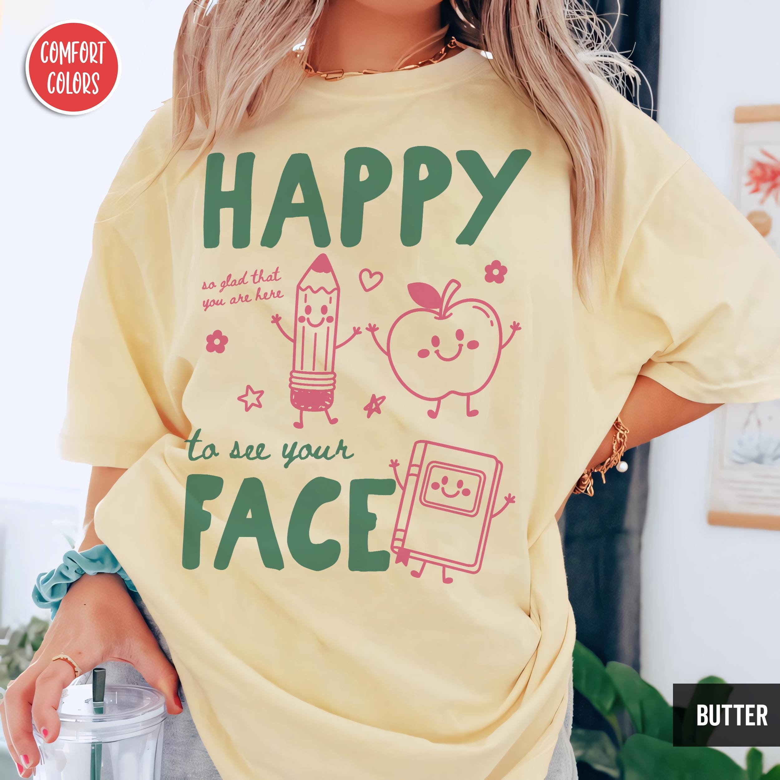 Teacher Back School Happy See Face Teacher Elementary Preschool Kindergarten Teacher First Day School (2)