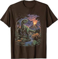 Vintage Dinosaur 90s Rex Triceratops Volcano Nature Unisex T-shirt, Sweatshirt, Hoodie (1)