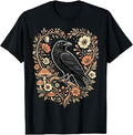 Crow Raven Floral Gothic Nature Unisex T-shirt, Sweatshirt, Hoodie (1)