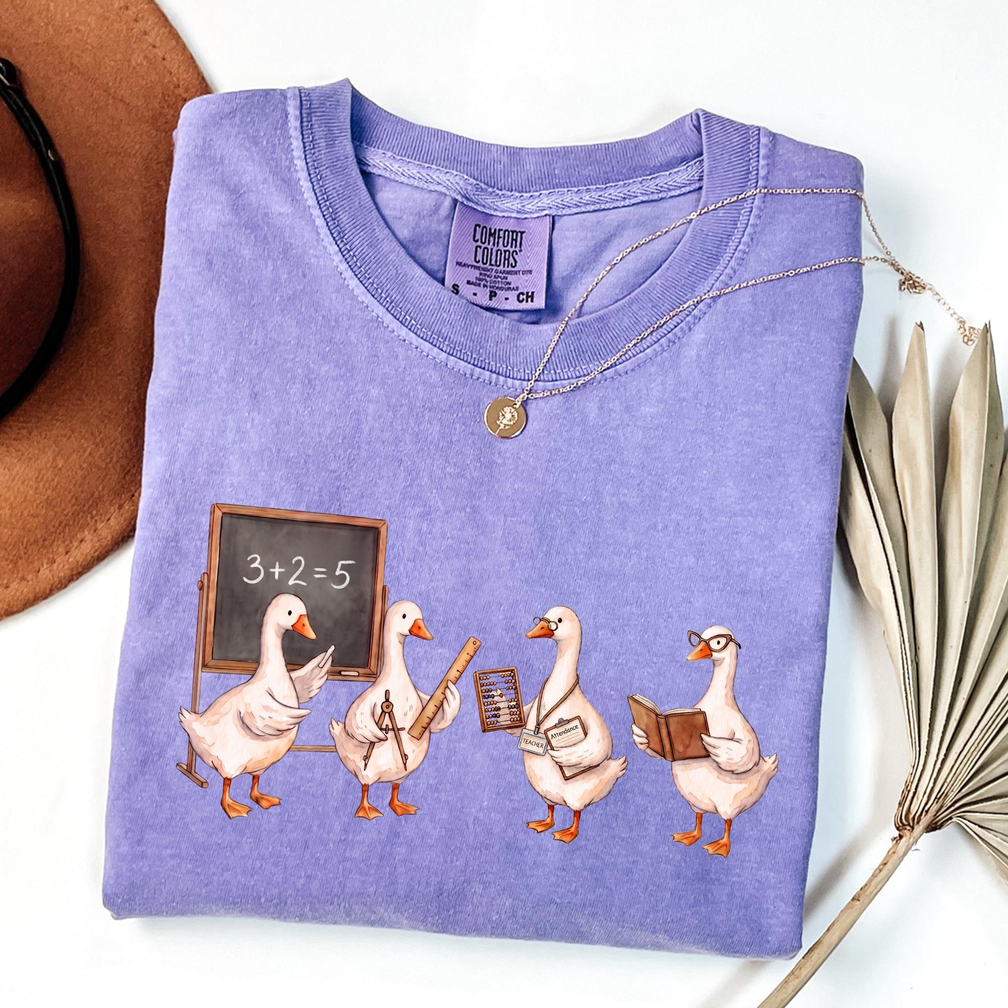 Comfort Colors Teacher Goose Silly Goose Teacher Tee Math Teacher Tee Back School Teacher Teacher (1)