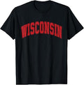 Wisconsin Wi Vintage Athletic Sports Red White Unisex T-shirt, Sweatshirt, Hoodie (1)