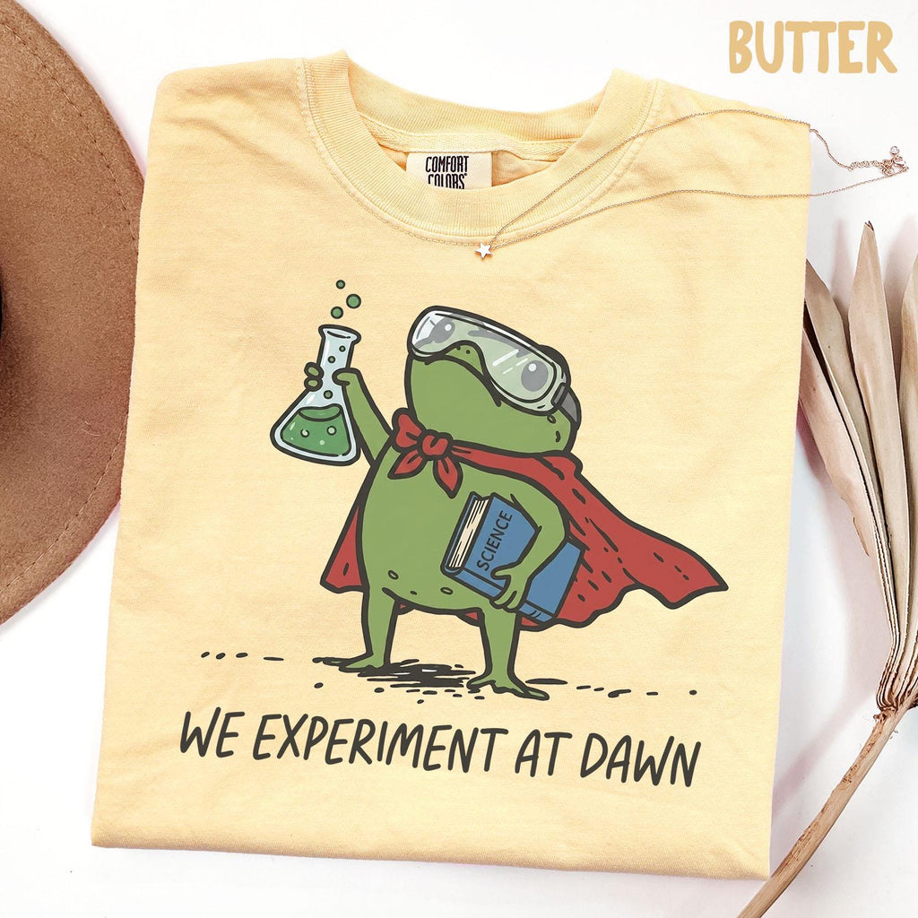 Comfort Colors Science Teacher Tee Frog Weird Medieval Science Back School Science Department Crew Squad (4)