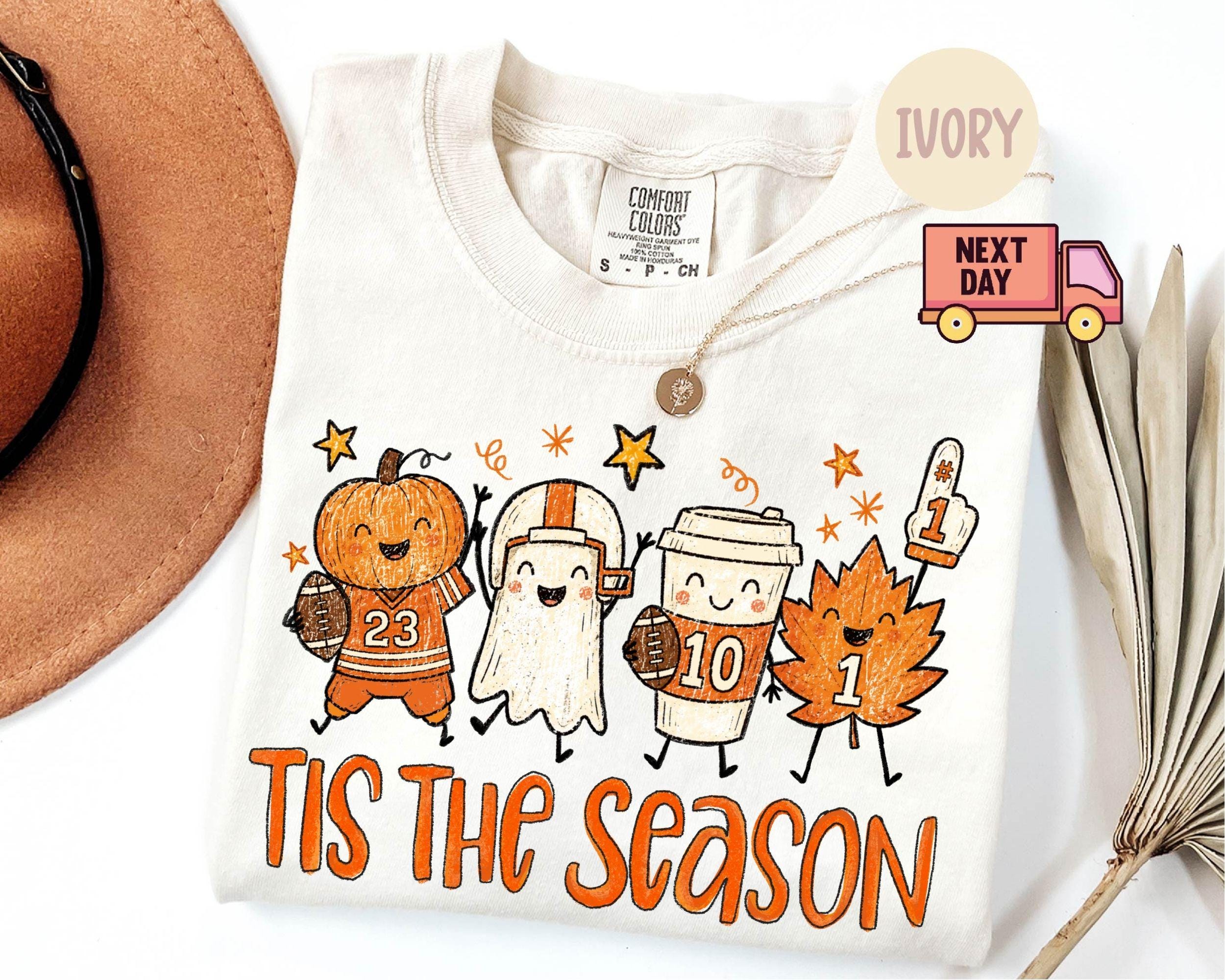 Comfort Colors Pumpkin Spice Latte Fall Doodle Tee Autumn Leaves Thanksgiving Tis Season (1)
