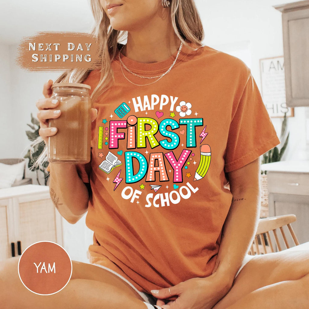 Comfort Colors Happy First Day School Teachers Kindergarten Teacher Teacher Appreciation Back School (4)