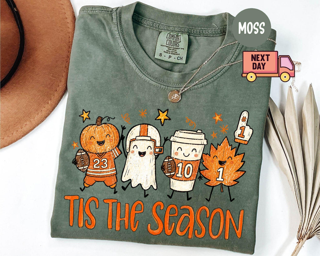 Comfort Colors Pumpkin Spice Latte Fall Doodle Tee Autumn Leaves Thanksgiving Tis Season (2)