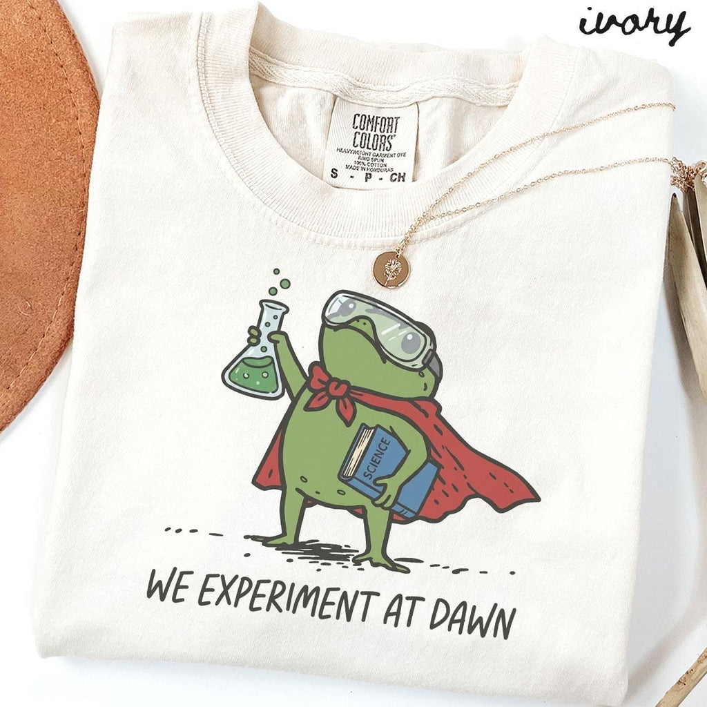 Comfort Colors Science Teacher Tee Frog Weird Medieval Science Back School Science Department Crew Squad (3)